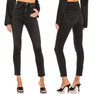 AGOLDE Pinch Waist Skinny High Waisted Jeans In Black Denim Wash 🖤